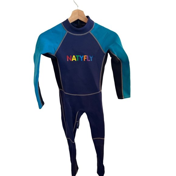 Natyfly Blue Swim Full Body Wetsuit Kid's Child's Size XL Zip Up Neoprene - Picture 4 of 5